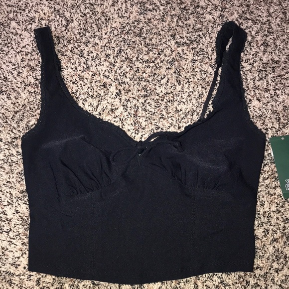 wild fable Tops - Wild Fable Trendy Black Cropped Corset Style Tank Top Size Small | NWT